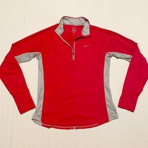 Nike Dri Fit Half Zip Womens Long Sleeve Shirt Size Large